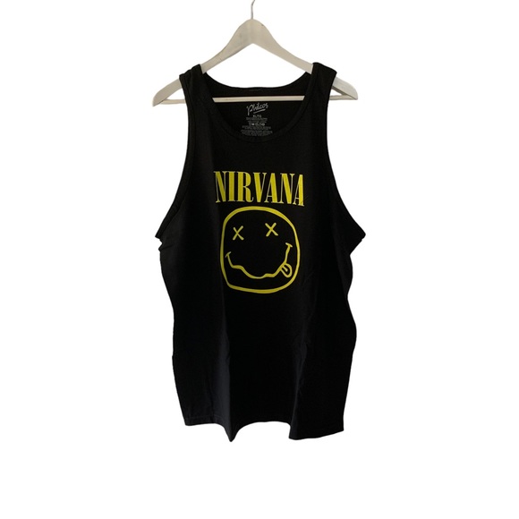 Philcos Tops - Nirvana Unisex Black & Yellow Graphic Rock Band Tank Top Sleeveless NWOT